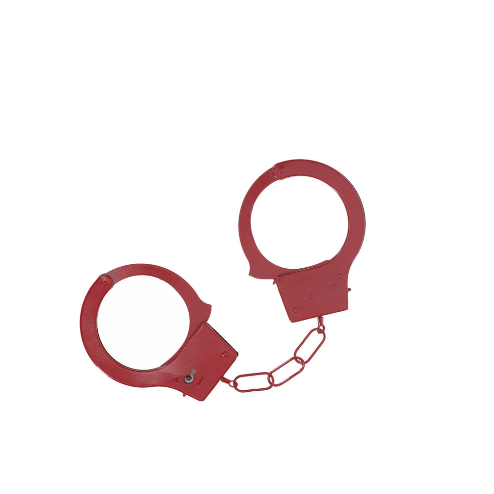 OUCH! Classic Metal Cuffs - Red - Red Restraints-OU1048RED