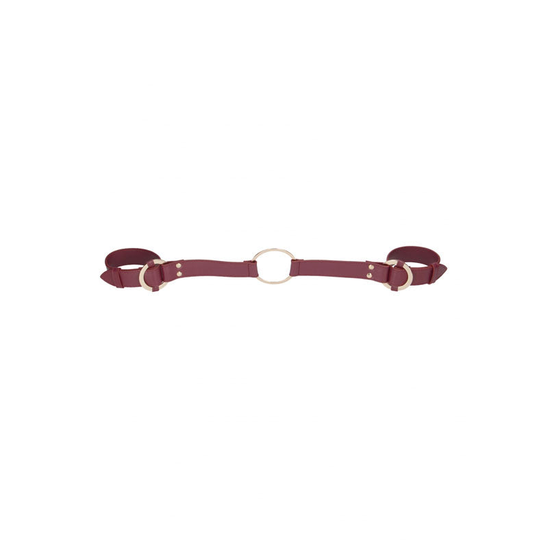 OUCH! Halo - Handcuff With Connector - Burgundy Restraint-OU582BUR