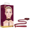 OUCH! Halo - Collar With Leash - Burgundy Restraint-OU588BUR