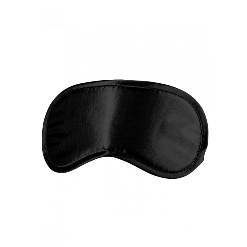 OUCH! Black & White Satin Eye-Mask - Black Eye Restraint-OU681BLK