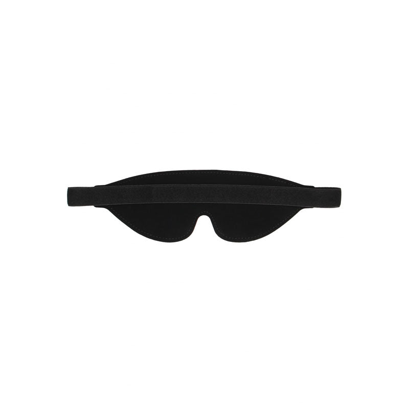 OUCH! Black & White Bonded Leather Eye-Mask Ouch - Black Eye Restraint-OU688BLK