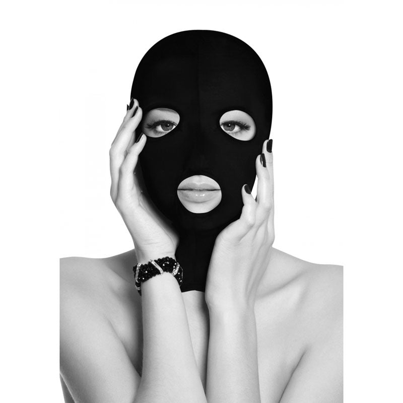 OUCH! Subversion Mask With Open Mouth - Black Hood-OU689BLK