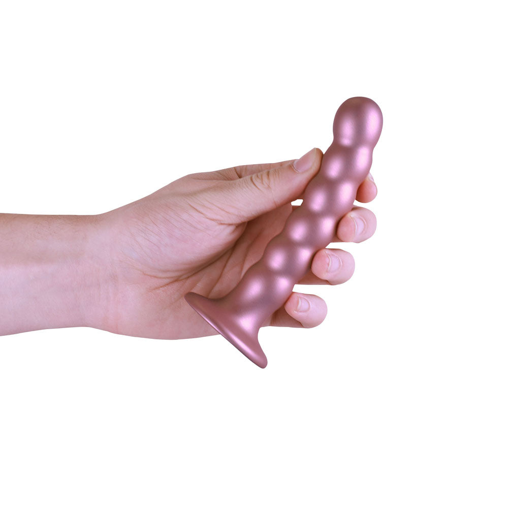 OUCH! Beaded Silicone G-Spot Dildo - 5 / 13cm - Rose Gold 13 cm Dildo-OU822ROS