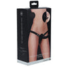 OUCH! Dual Silicone Ribbed Strap-On - Black - Black Double Ended Strap-On