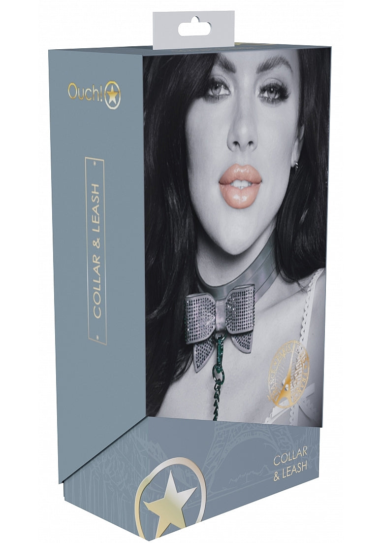 Ouch! Paris Collection - Collar with Leash-OU980BLK
