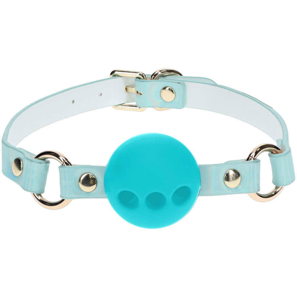 OUCH! Paris Collection - Silicone Ball Gag - Baby Blue Breatheable Mouth Restraint-OU986BLU