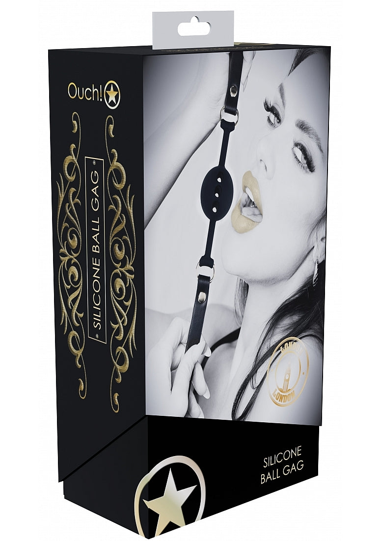 Ouch! London Collection - Silicone Ball Gag-OU995BLK