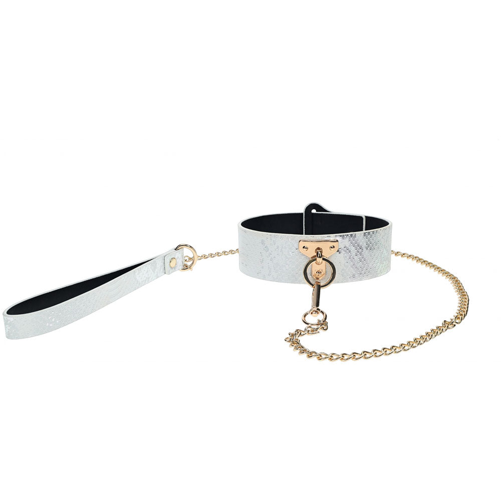 OUCH! Florence Collection - Collar with Leash - White Restraint-OU998WHT