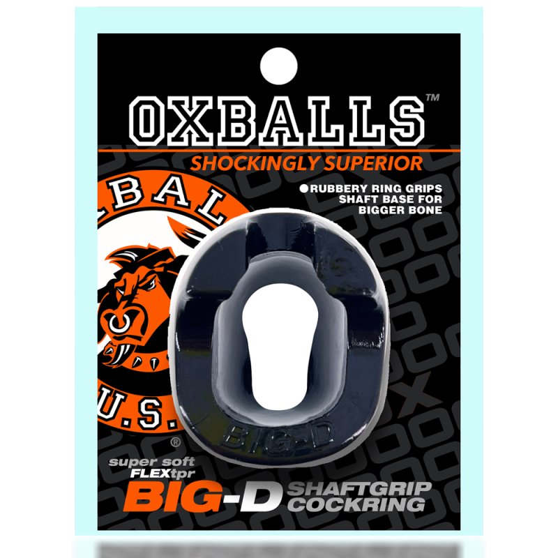 OXBALLS BIG-D bigger bulge cockring w/ shaft grippers BLACK-OX-3076-BLK