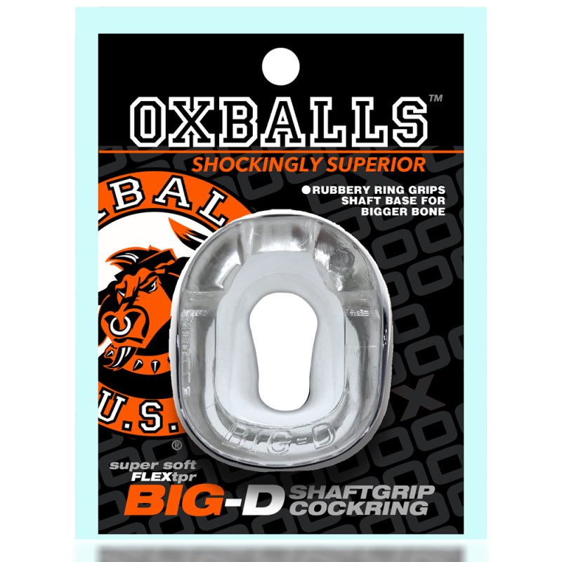OXBALLS BIG-D bigger bulge cockring w/ shaft grippers CLEAR-OX-3076-CLR