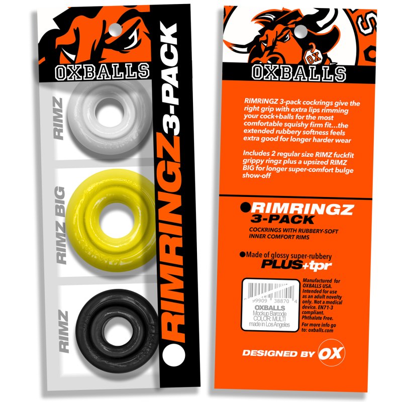 OXBALLS RIMRINGZ multi size 3-pack SHOCKWAVE-OX-3206-SHK