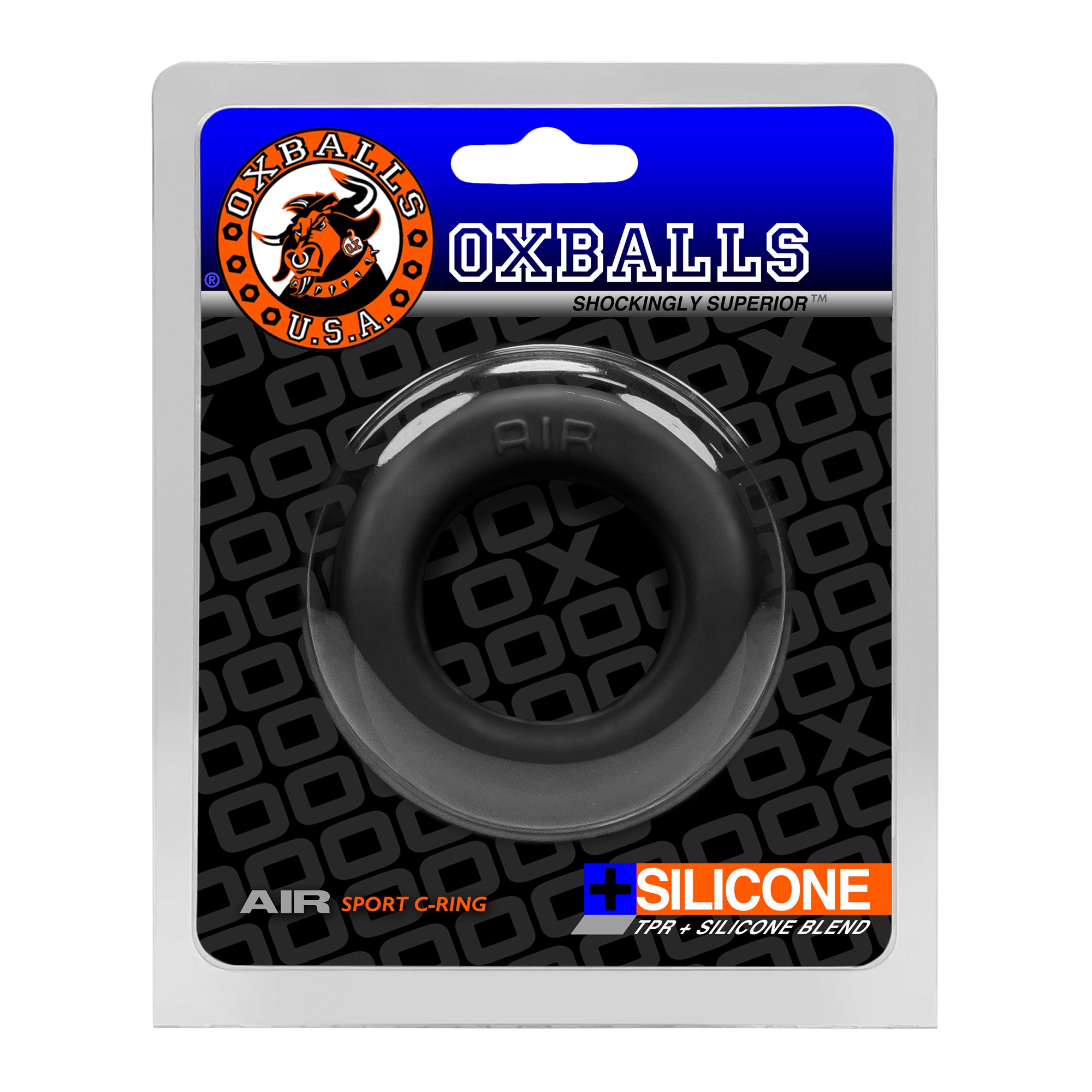 OXBALLS AIR lightweight airflow cockring BLACK ICE-OXS-3025-BL.IC