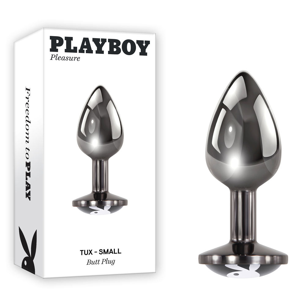 Playboy Pleasure TUX - Small - Metal 7.4 cm Small Butt Plug-PB-BP-2475-2