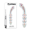 Playboy Pleasure JEWELS DOUBLE - Clear Glass 17.1 cm Double Ended Dildo-PB-GL-4257-2