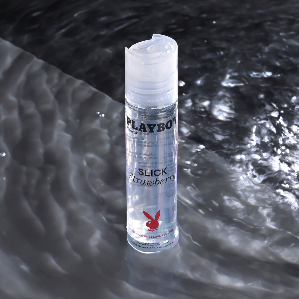 Playboy Pleasure SLICK STRAWBERRY - 30 ml - Strawberry Flavoured Water Based Lubricant - 30 ml Bottle-PB-LQ-2208-2