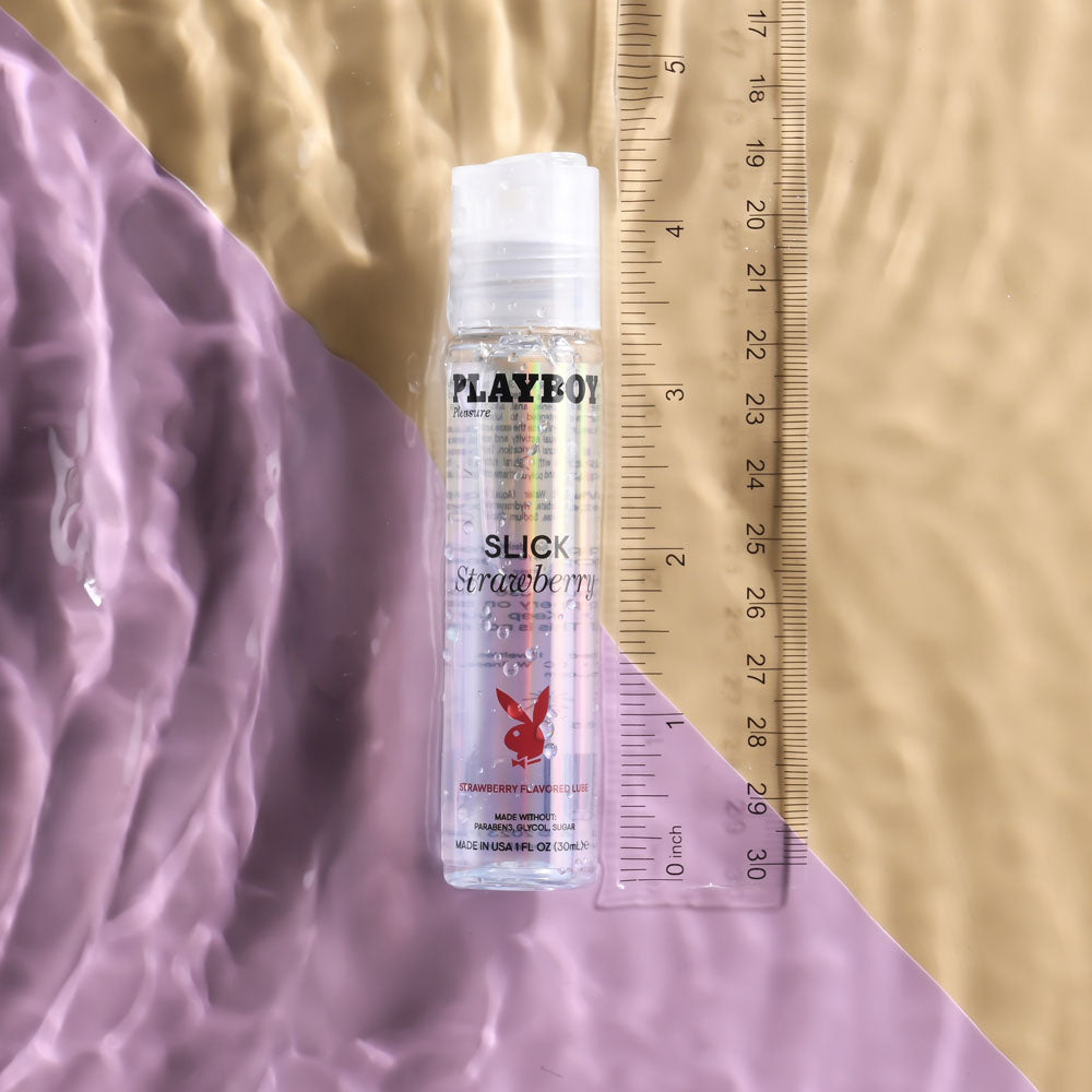 Playboy Pleasure SLICK STRAWBERRY - 30 ml - Strawberry Flavoured Water Based Lubricant - 30 ml Bottle-PB-LQ-2208-2