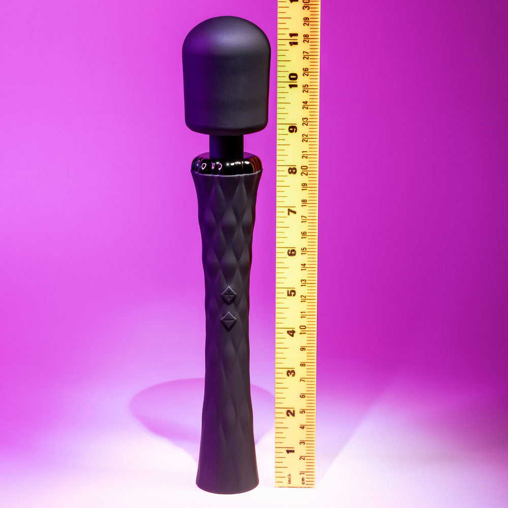 Playboy Pleasure ROYAL - Black 29.2 cm USB Rechargeable Massage Wand-PB-RS-2246-2