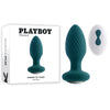 Playboy Pleasure SPINNING TAIL TEASER - Blue 9.7 cm USB Rechargeable Vibrating & Rotating Butt Plug with Wireless Remote-PB-RS-2321-2