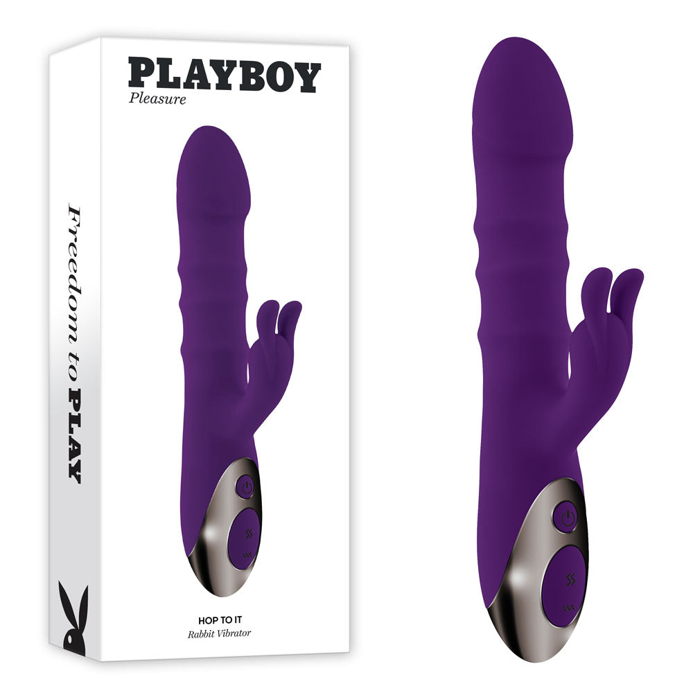 Playboy Pleasure HOP TO IT - Purple 23.5 cm USB Rechargeable Rabbit Vibrator-PB-RS-2345-2