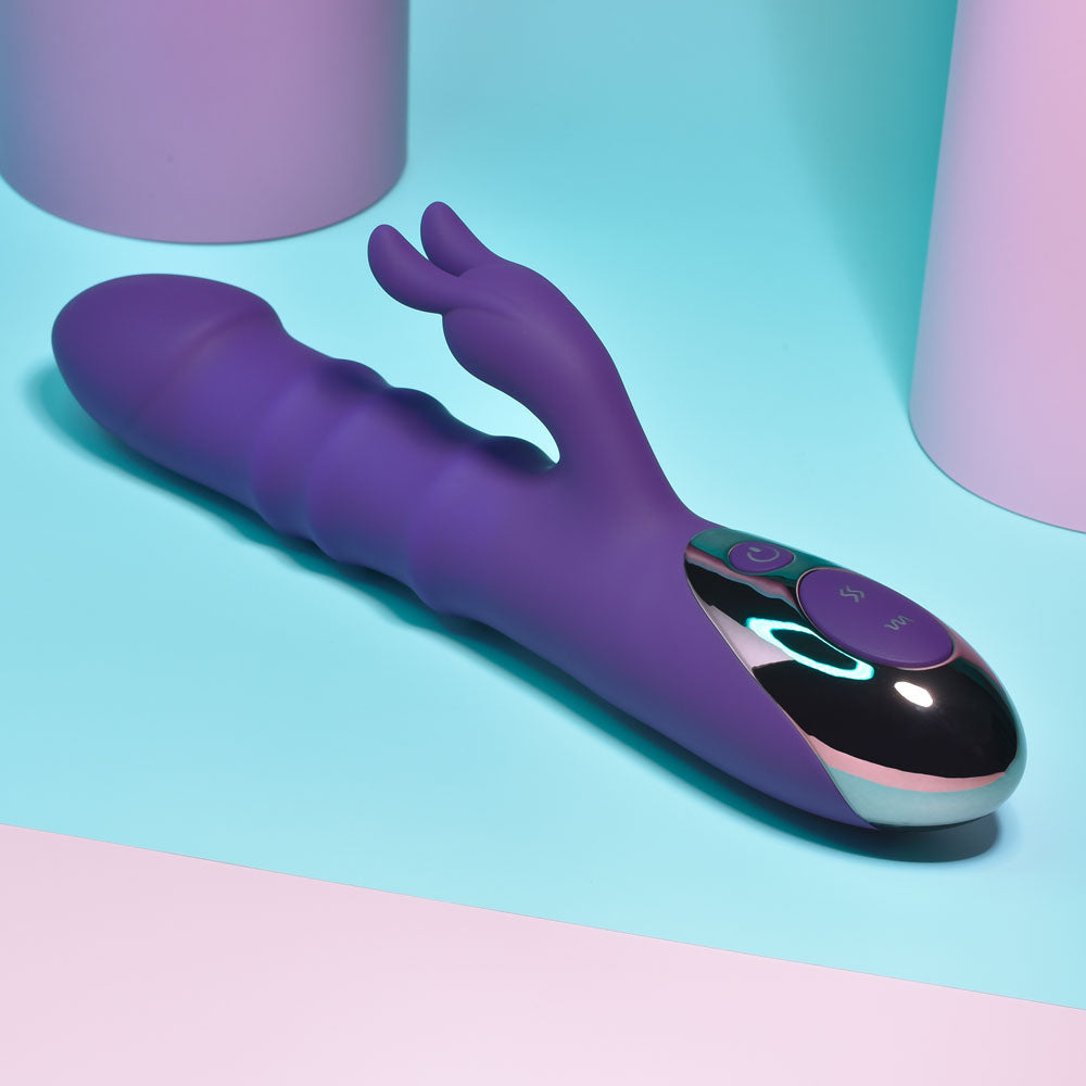 Playboy Pleasure HOP TO IT - Purple 23.5 cm USB Rechargeable Rabbit Vibrator-PB-RS-2345-2