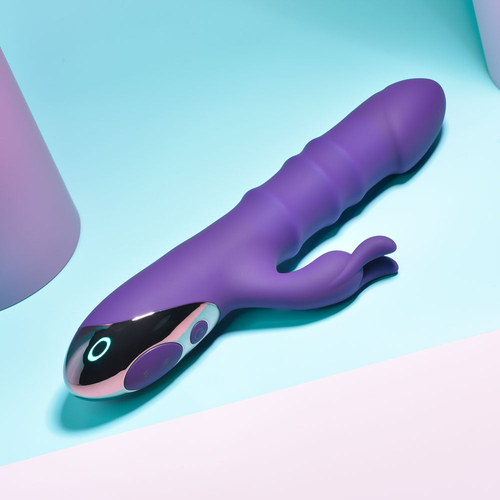 Playboy Pleasure HOP TO IT - Purple 23.5 cm USB Rechargeable Rabbit Vibrator-PB-RS-2345-2