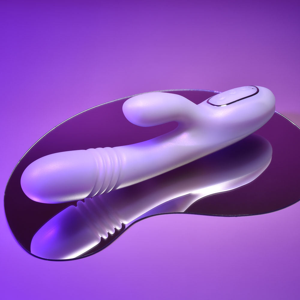 Playboy Pleasure BUMPING BUNNY - Opal 22.9 cm USB Rechargeable Thrusting & Warming Rabbit Vibrator-PB-RS-2369-2