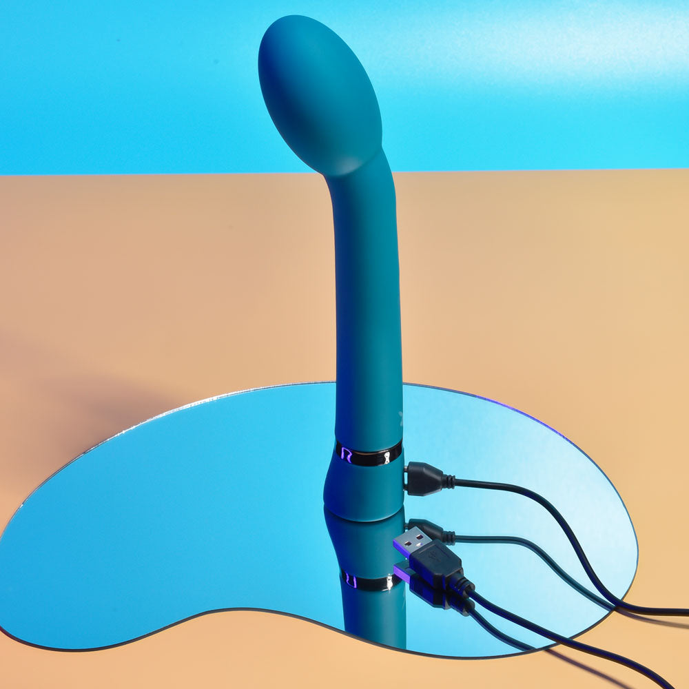 Playboy Pleasure ON THE SPOT - Blue 21.6 cm USB Rechargeable G-Spot Vibrator-PB-RS-2376-2