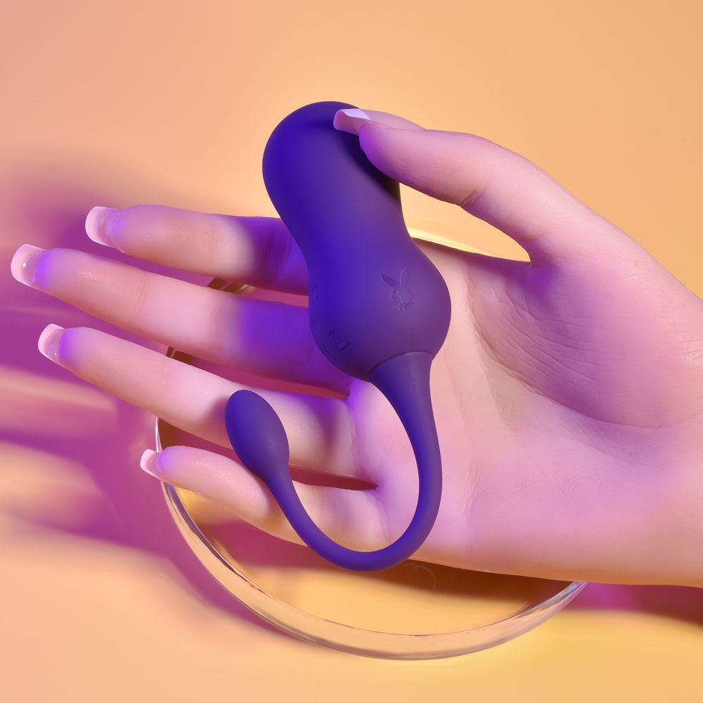 Playboy Pleasure DOUBLE TIME - Purple USB Rechargeable Vibrating Kegel Balls-PB-RS-2406-2