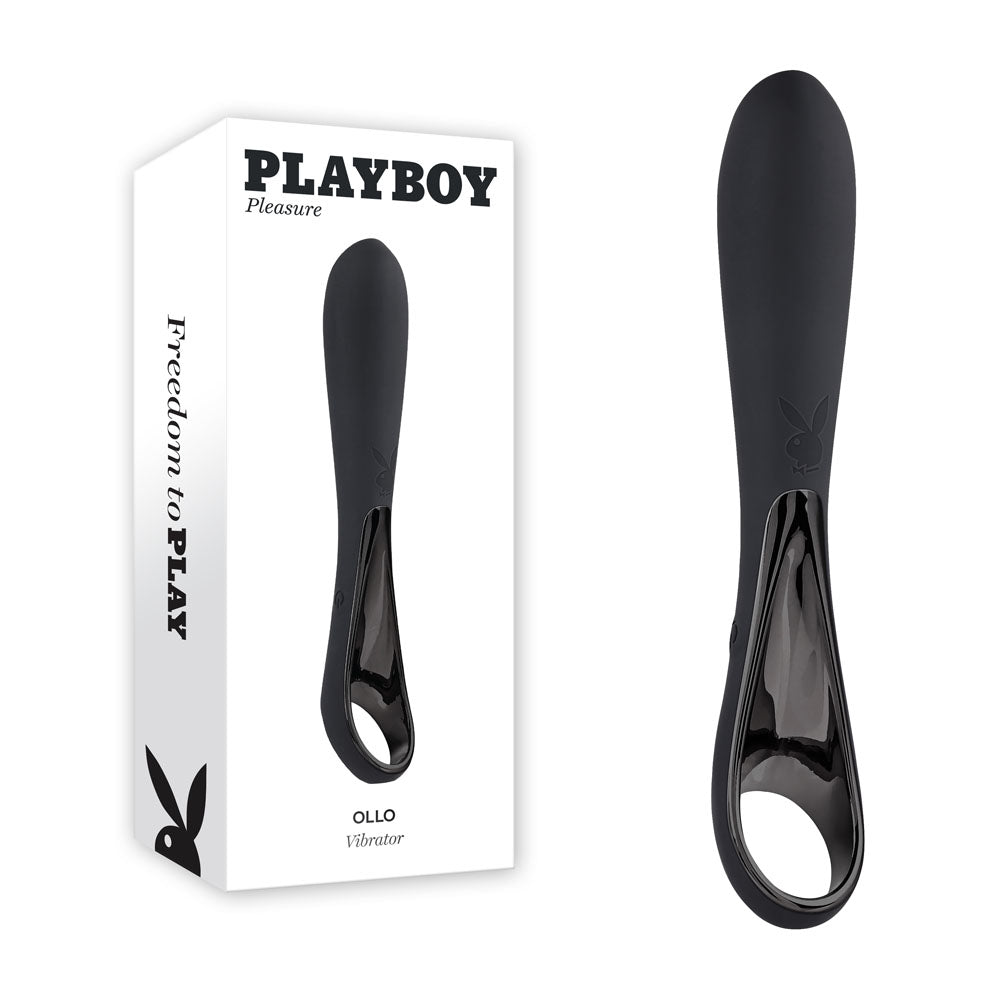 Playboy Pleasure OLLO - Black 14.6 cm USB Rechargeable Vibrator-PB-RS-2666-2