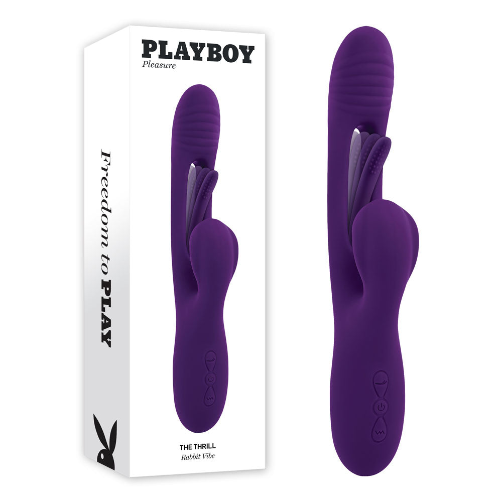 Playboy Pleasure THE THRILL - Purple 24.4 cm USB Rechargeable Rabbit Vibrator-PB-RS-3175-2