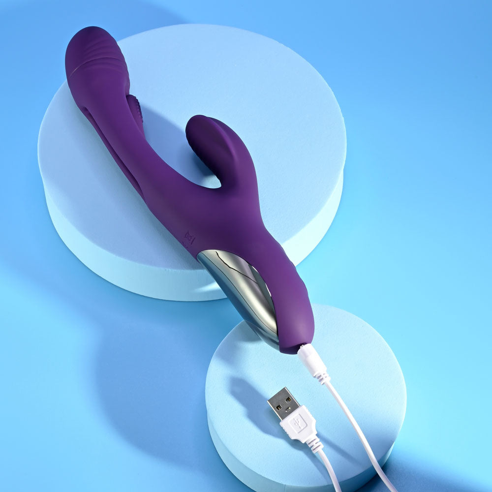 Playboy Pleasure THE THRILL - Purple 24.4 cm USB Rechargeable Rabbit Vibrator-PB-RS-3175-2