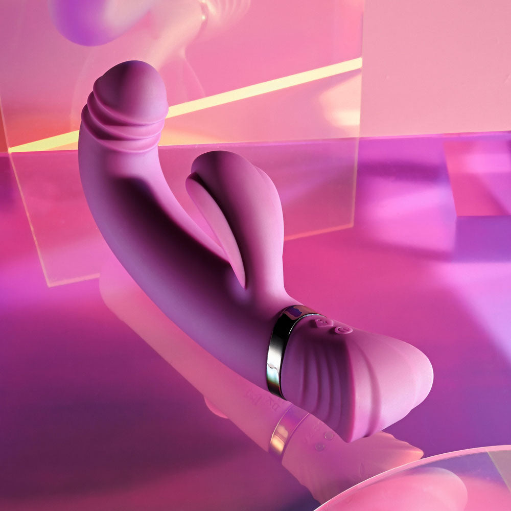 Playboy Pleasure TAP THAT - Purple 16.5 cm USB Rechargebale Rabbit Vibrator-PB-RS-3199-2