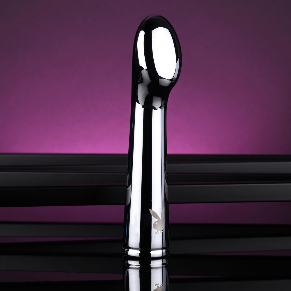 Playboy Pleasure SWOON - Chrome 14 cm USB Rechargeable Vibrator-PB-RS-4301-2