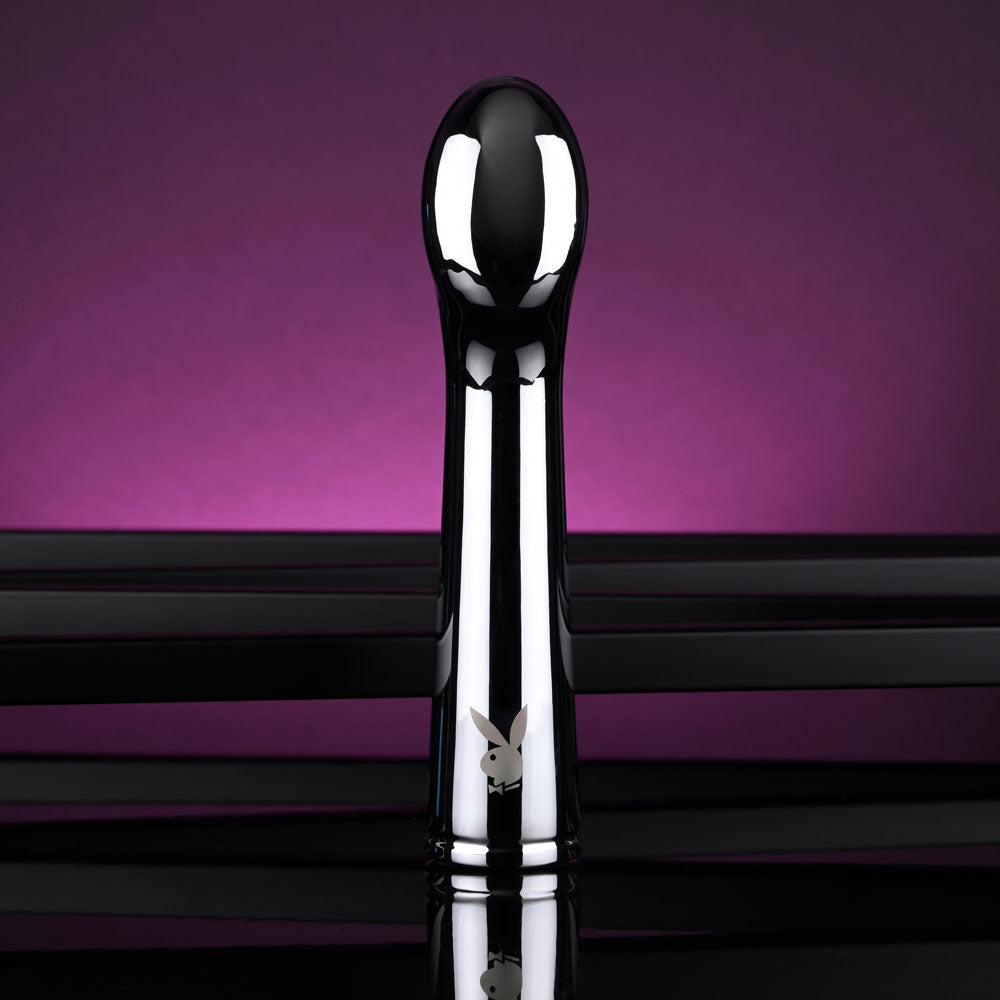 Playboy Pleasure SWOON - Chrome 14 cm USB Rechargeable Vibrator-PB-RS-4301-2