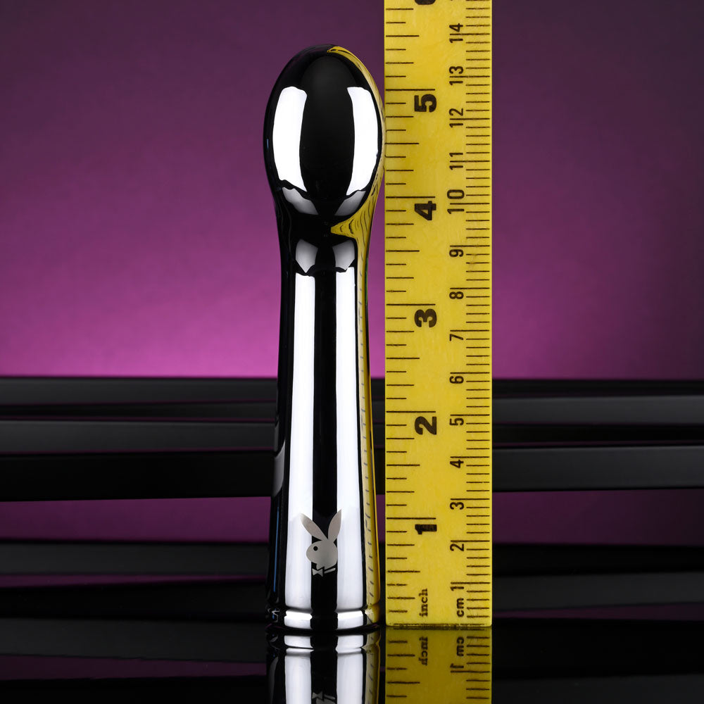 Playboy Pleasure SWOON - Chrome 14 cm USB Rechargeable Vibrator-PB-RS-4301-2