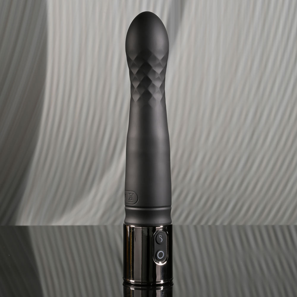 Playboy Pleasure PLEASURE ZONE - Black 21.4 cm Rechargeable Vibrator with USB Charging Dock-PB-RS-4639-2