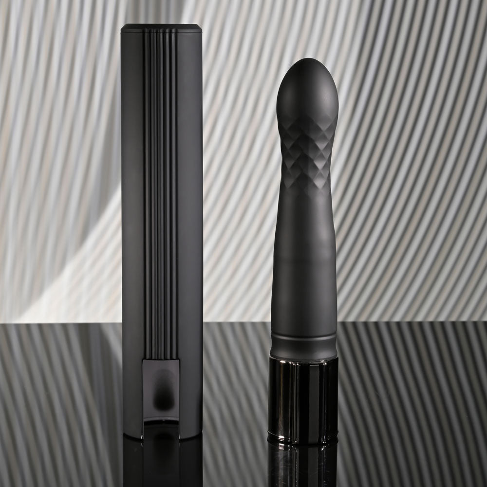 Playboy Pleasure PLEASURE ZONE - Black 21.4 cm Rechargeable Vibrator with USB Charging Dock-PB-RS-4639-2