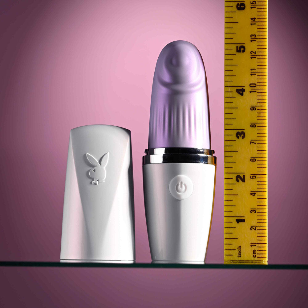 Playboy Pleasure GETAWAY - White/Purple 14.2 cm USB Rechargeable Tapping Stimulator-PB-RS-4653-2