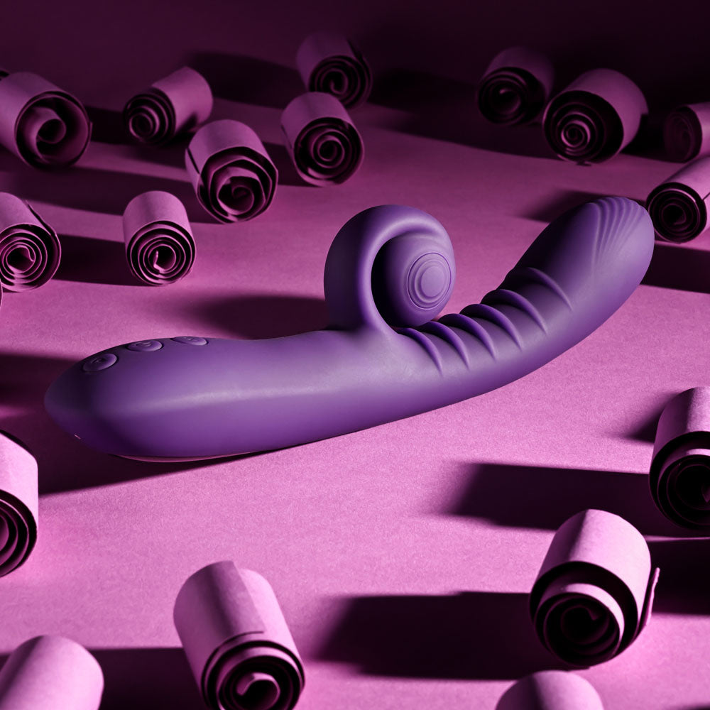 Playboy CURLICUE - Purple 23.5 cm USB Rechargeable Rabbit Vibrator-PB-RS-4707-2