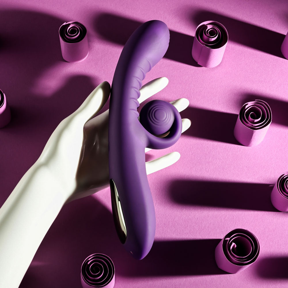 Playboy CURLICUE - Purple 23.5 cm USB Rechargeable Rabbit Vibrator-PB-RS-4707-2