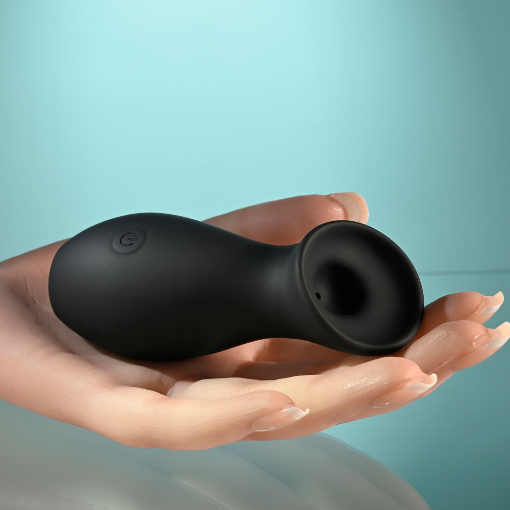 Playboy Pleasure THE JET SET - SUCKER - Black 10.3 cm Sucking Stimulator with Rechargeable Charging Case-PB-RS-5261-2