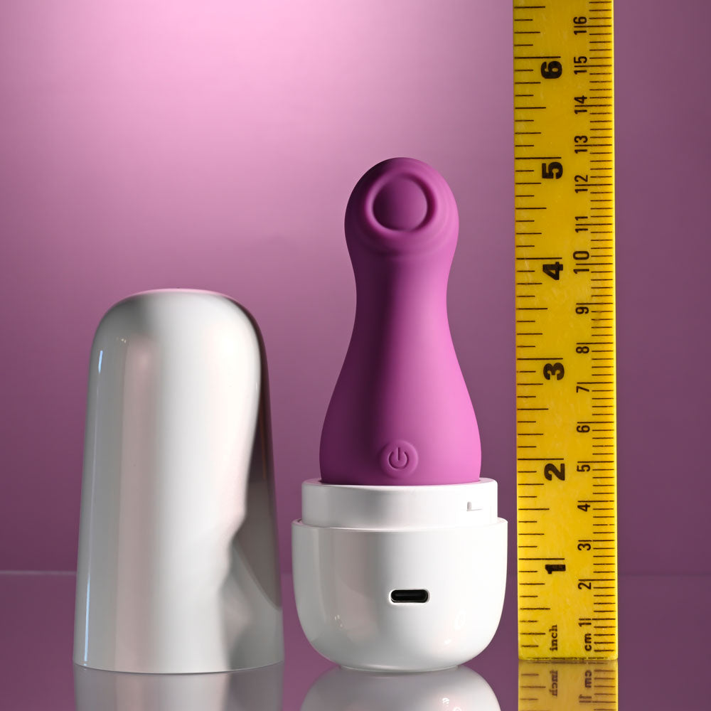 Playboy Pleasure THE JET SET - TAPPING - Purple 10.2 cm Tapping Stimulator with Charging Case-PB-RS-5278-2