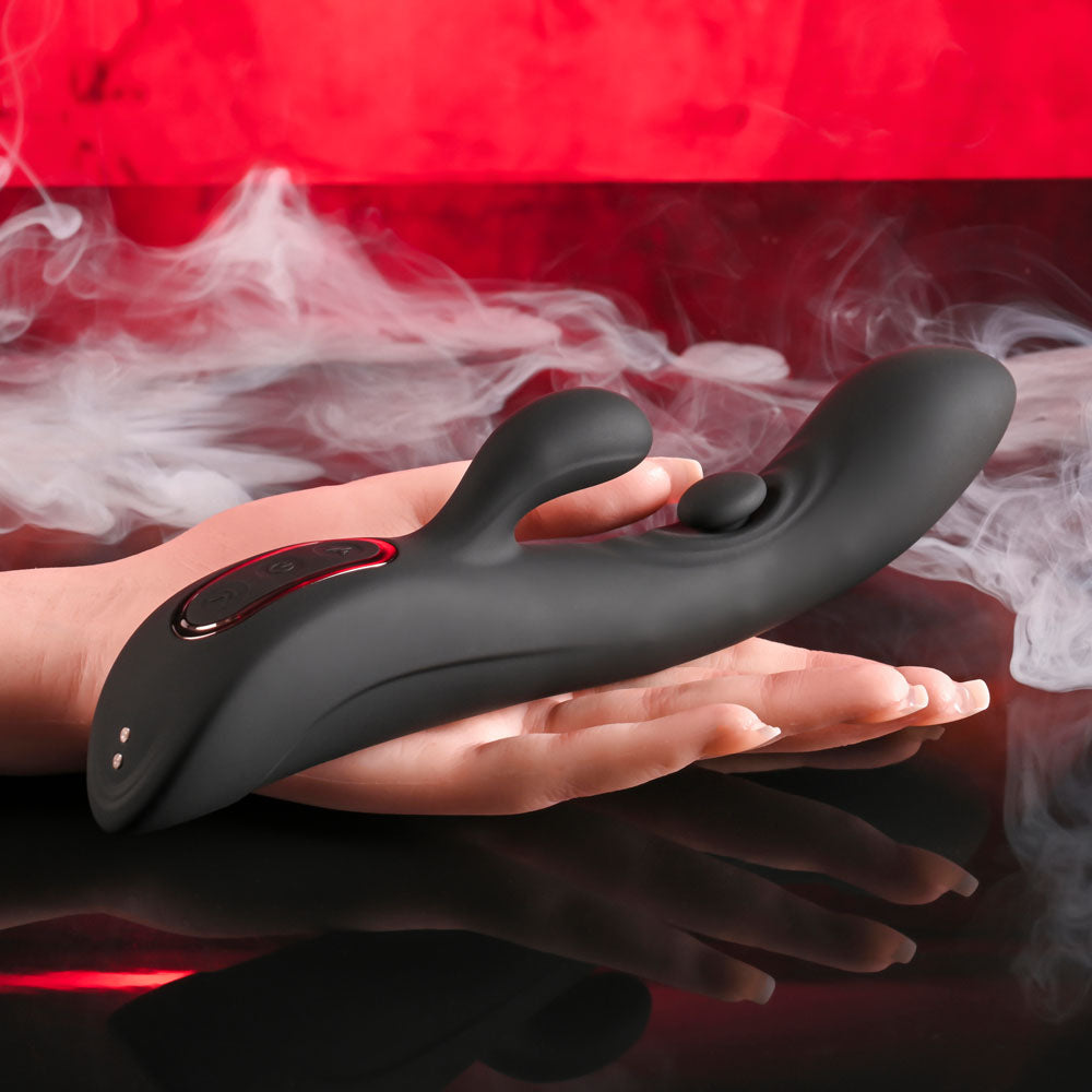 Playboy Pleasure THATS THE SPOT - Black 23.3 cm USB Rechargeable Rabbit Vibrator with G-Spot Tapper-PB-RS-5483-2