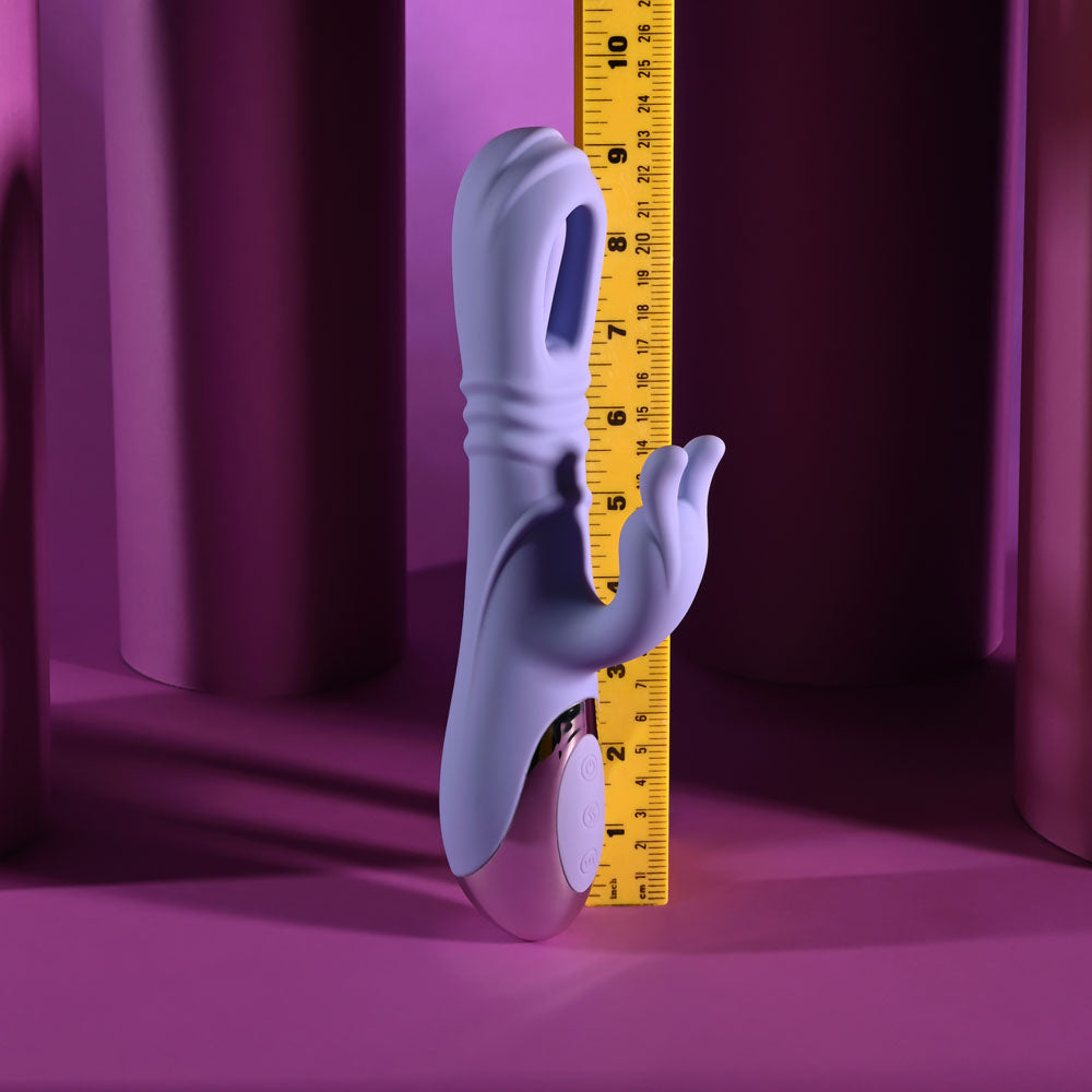Playboy Pleasure TAP ME IN - Purple 24.2 cm USB Rechargeable Rabbit Vibrator with Tapping Shaft - PB-RS-5865-2