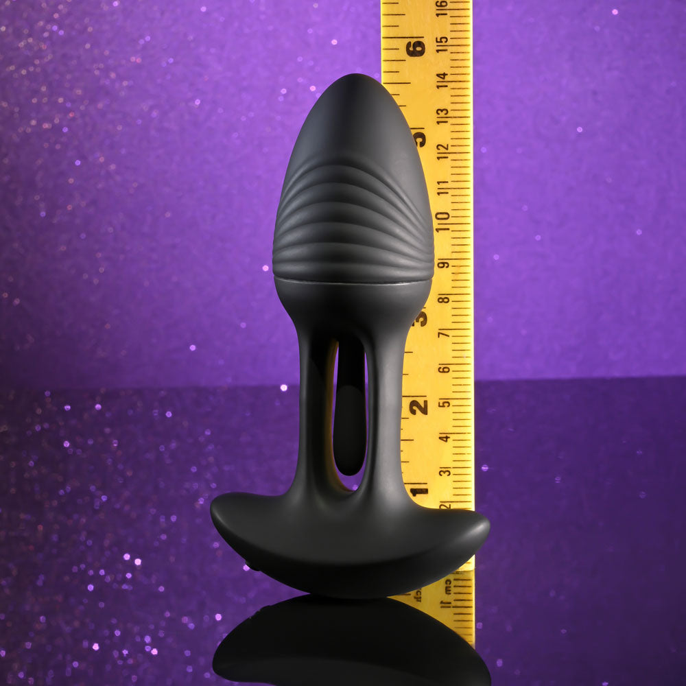 Playboy Pleasure RIM SHOT - Black 11.4 cm USB Rechargeable Vibrating Butt Plug-PB-RS-5872-2