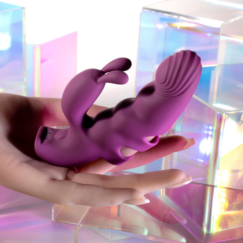 Playboy Pleasure LEND A HAND - Purple USB Rechargeable Finger Vibrator-PB-RS-6275-2