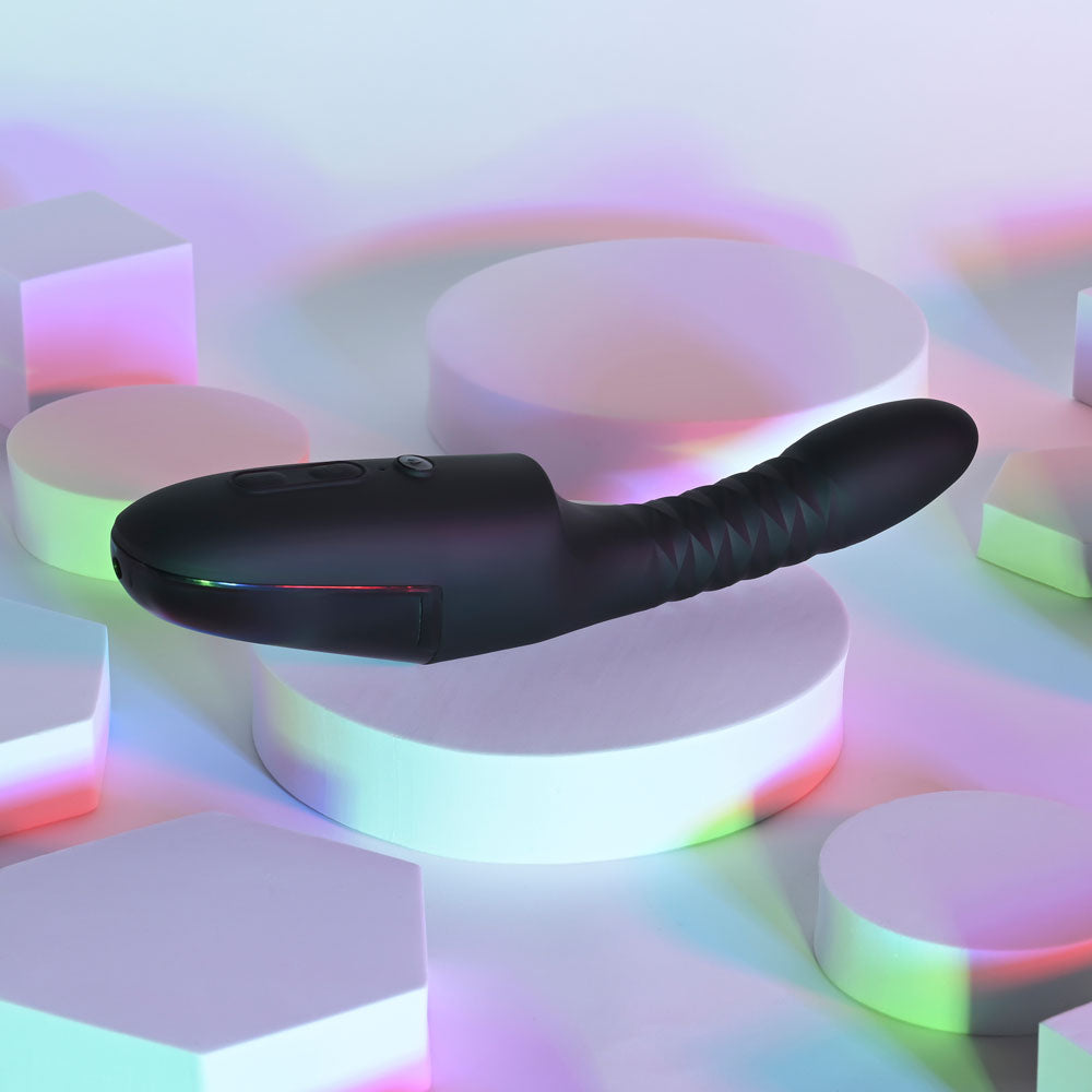 Playboy Pleasure OVERDRIVE - Black 28.2 cm USB Rechargeable Thrusting Vibrator-PB-RS-7302-2