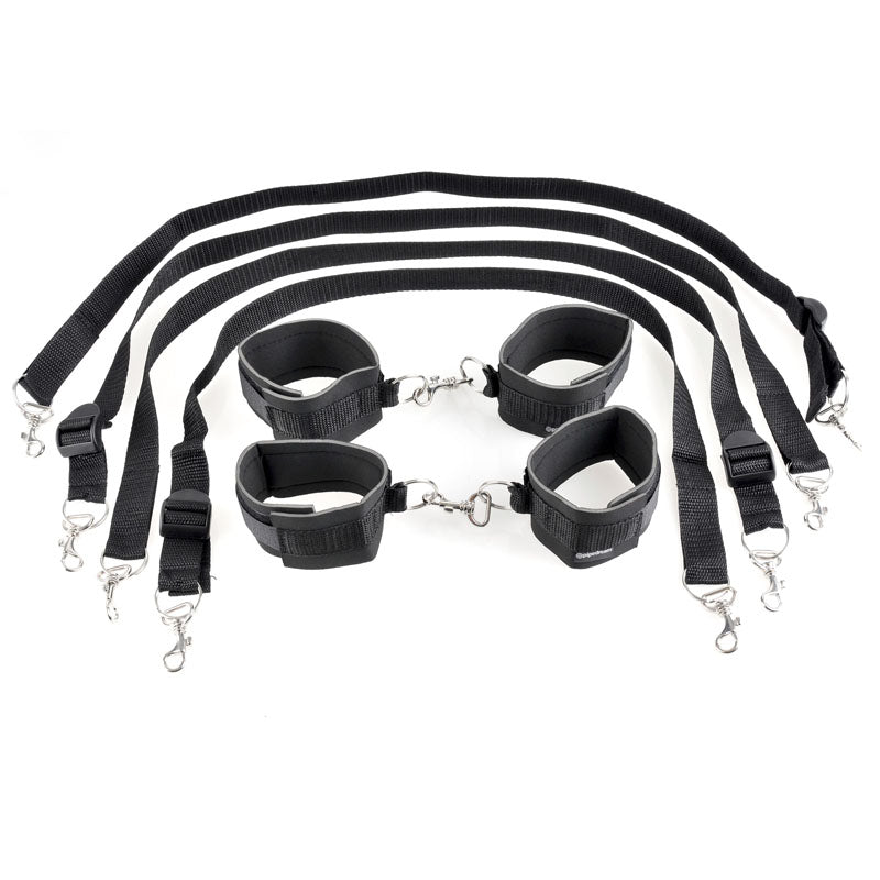 Fetish Fantasy Series Cuff & Tether Set - Black Restraints-PD2151-23