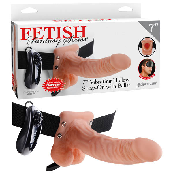 Fetish Fantasy Series 7 Vibrating Hollow Strap-on With Balls - Flesh 17.8 cm (7) Vibrating Hollow Strap-On-PD3376-21