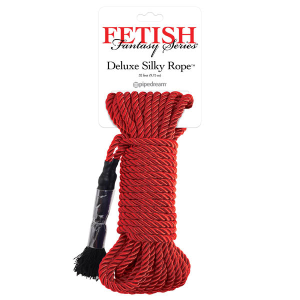 Fetish Fantasy Series Deluxe Silky Rope - Red Bondage Rope - 9.75 m Length-PD3865-15